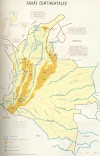 Mapa con los rios de Colombia