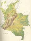 Mapa físico de Colombia - relieve - cordilleras